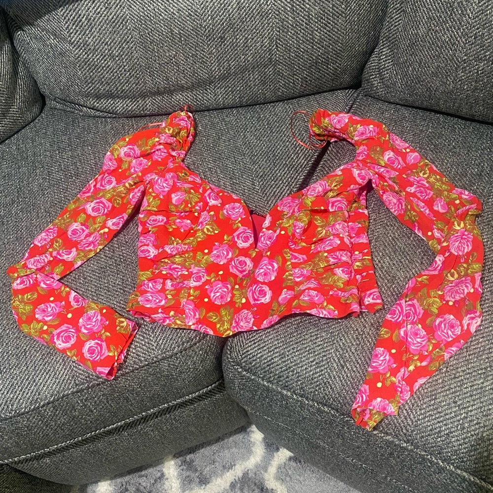 NWOT Zara flora crop top